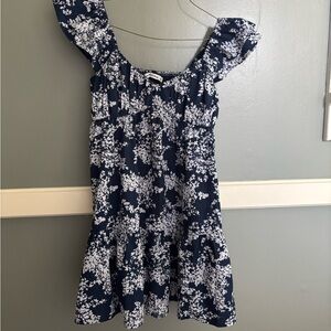 Abercrombie & Fitch Blue and White Ruffled Tiered Sundress